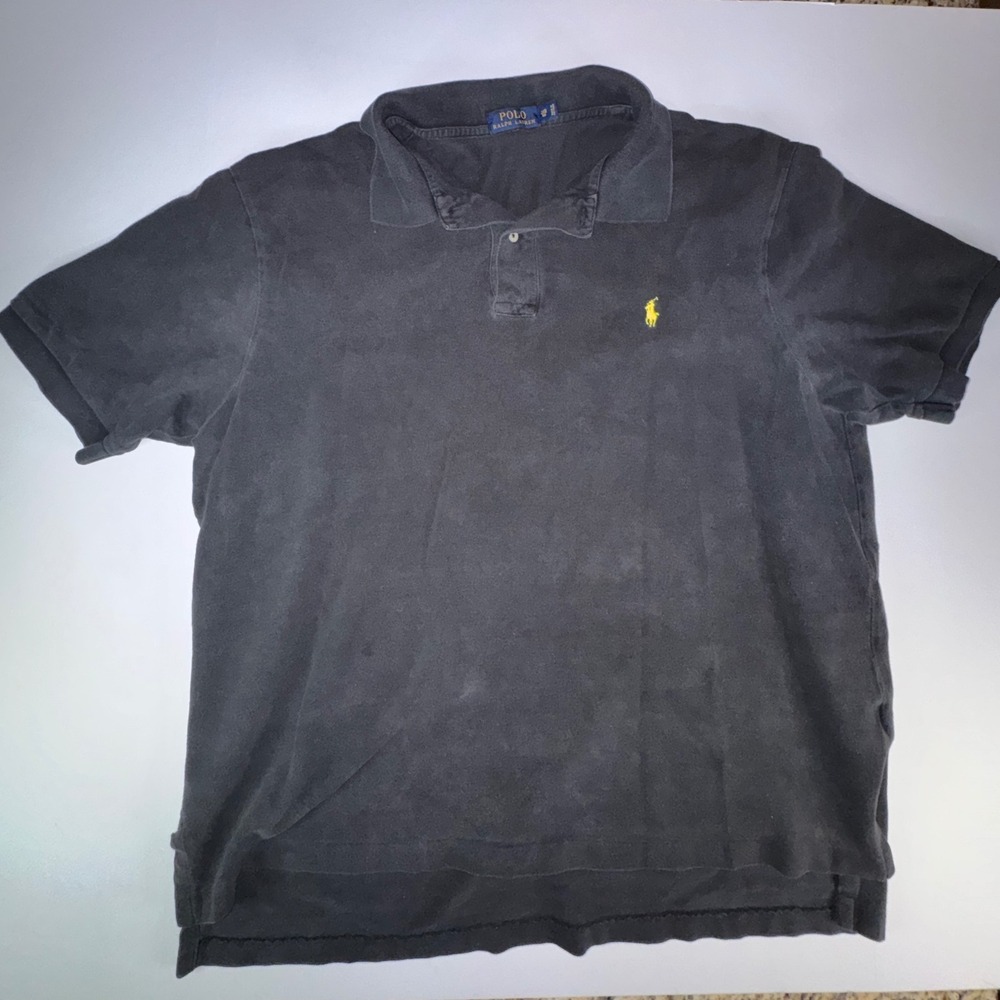 Polo Ralph Lauren Mens 2XB Big Black Short Sleeve Pique Pony Logo Polo Shirt